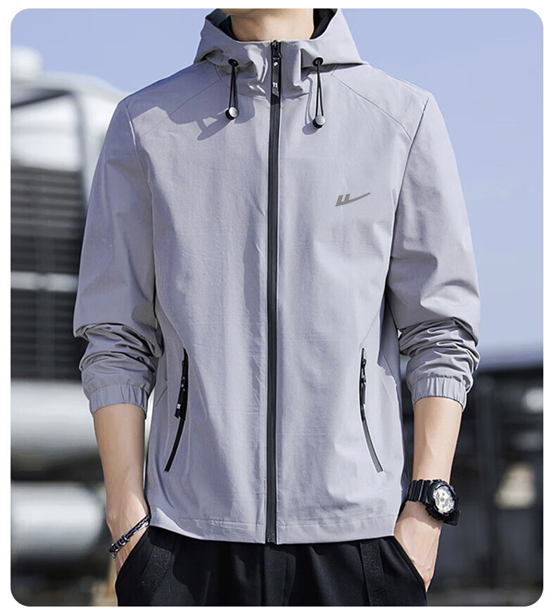 Warrior Men's Hooded Windproof Jacket Autumn Fashion Casual Men's Outerwear Versatile Fall Coat 6