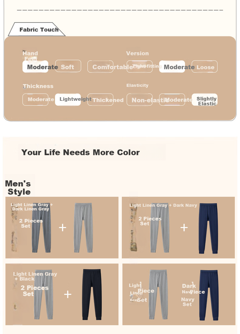 Yiershuang [100% Pure Cotton, 2-Pack] Men's Thermal Underwear, Youth All-Cotton Warm Pants, Autumn And Winter Base Layer Cotton Long Johns 10
