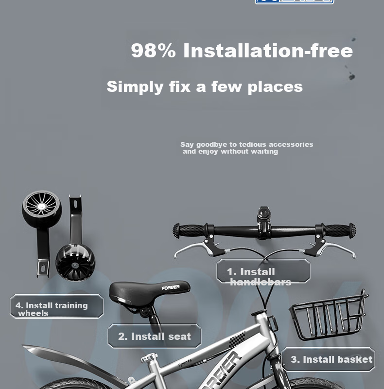 FOREVER Children's Bicycle for Boys And Girls Aged 3-6 Kids' Pedal Bike 16-Inch Integrated Desig 5