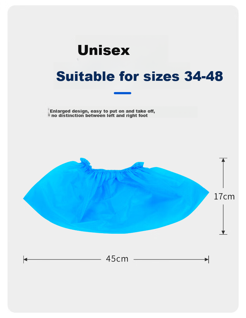Mingdianshangpin Disposable Shoe Covers MSC20, Thickened And Enlarged Version, 100 Pieces/pack, Double-Layered, Dust-Proof, Breathable, Wear-Resistant, Non-Slip, Indoor Computer Room Unisex, 20g/㎡ Non-Woven Fabric Material 8