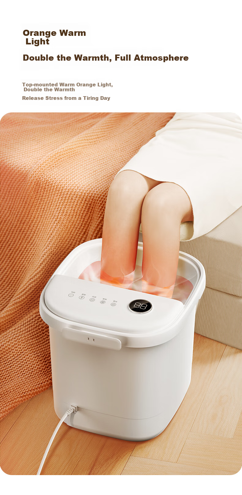 Midea Foot Soaking Bucket, Massage Foot Bath Tub, Heated And Warm, Automatic Massage, Foot Washing Basin, Sterilizing Foot Bath, Constant Temperature, Birthday Gift for Boyfriend, Girlfriend, Elders, Practical ZL305Max 16