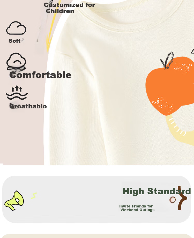 Badibadi Pure Cotton Long-Sleeve T-Shirt for Infants And Children, Spring And Autumn Season, Versatile Undershirt, Casual Top for Boys And Girls 8