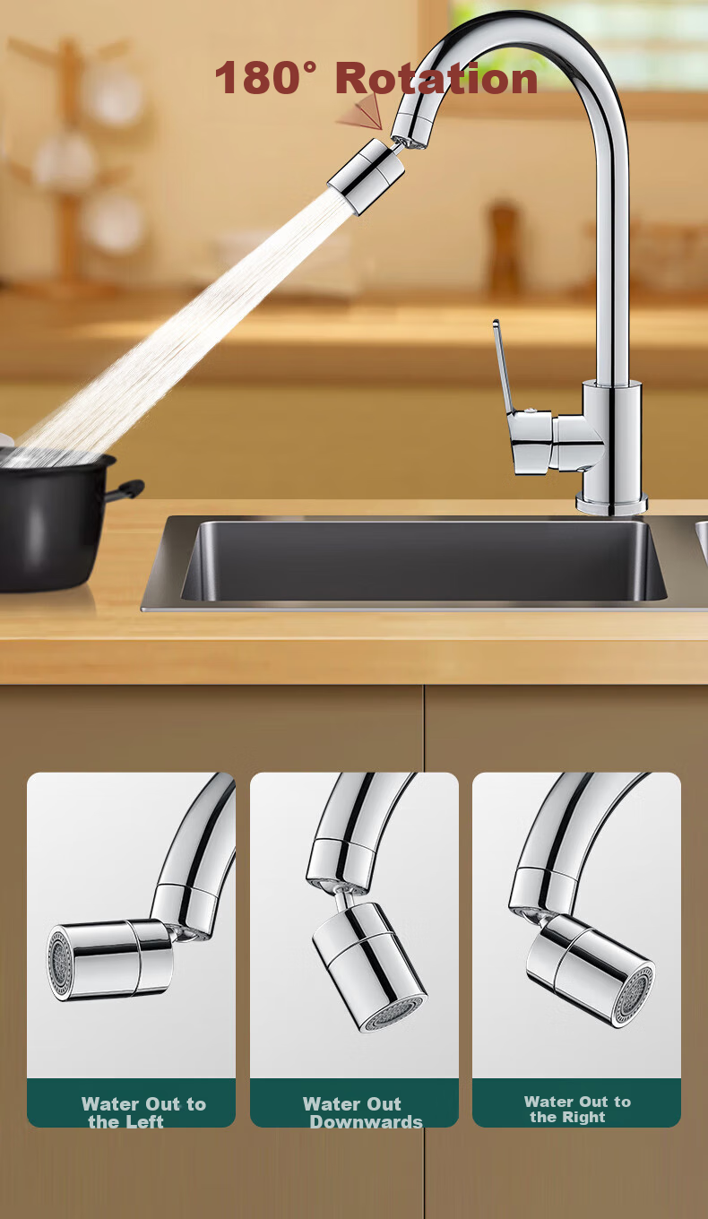 IVORPO [Germany] All-Copper Kitchen Faucet, Hot And Cold Two-In High-Throw Body, Swivel Vegetable Washing Basin Faucet, CPLT 17