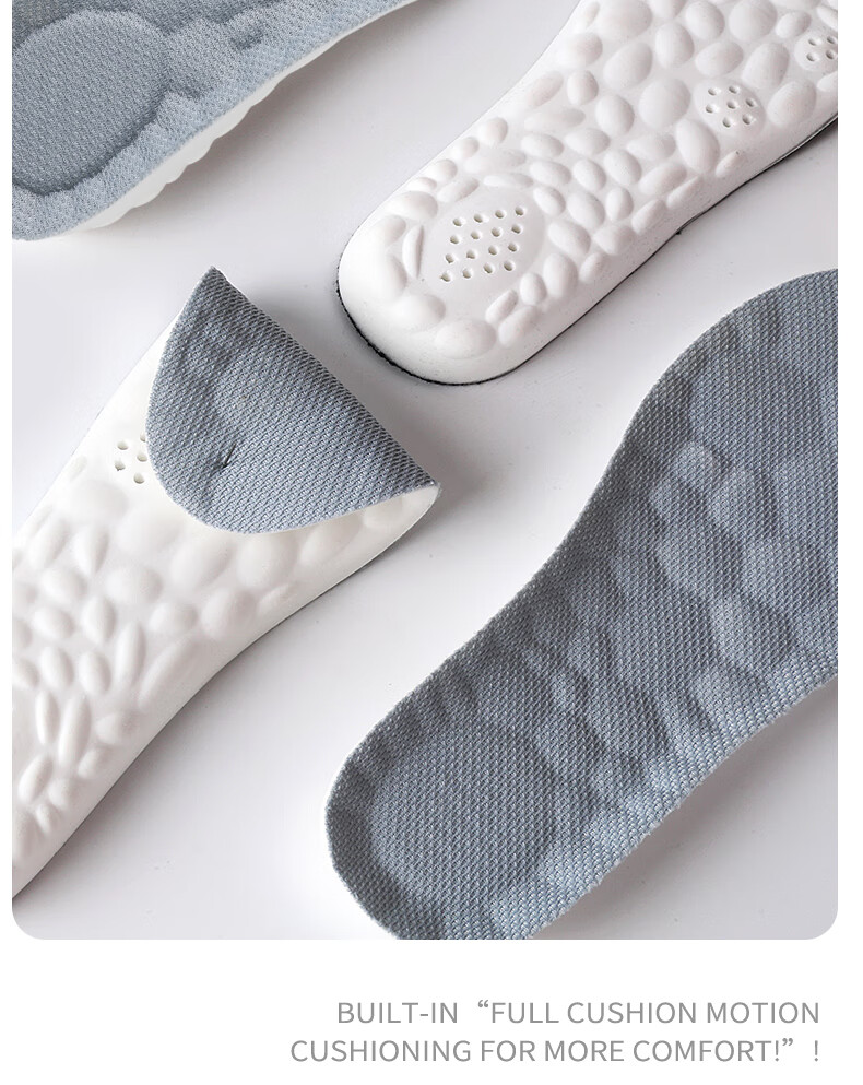 FOOTOPPO Popcorn Height Increasing Insoles for Men, Sports Deodorant Antibacterial Men's Leather Shoes, Long Standing Shock Absorption Soft Elastic Invisible Height Increase Pads 5