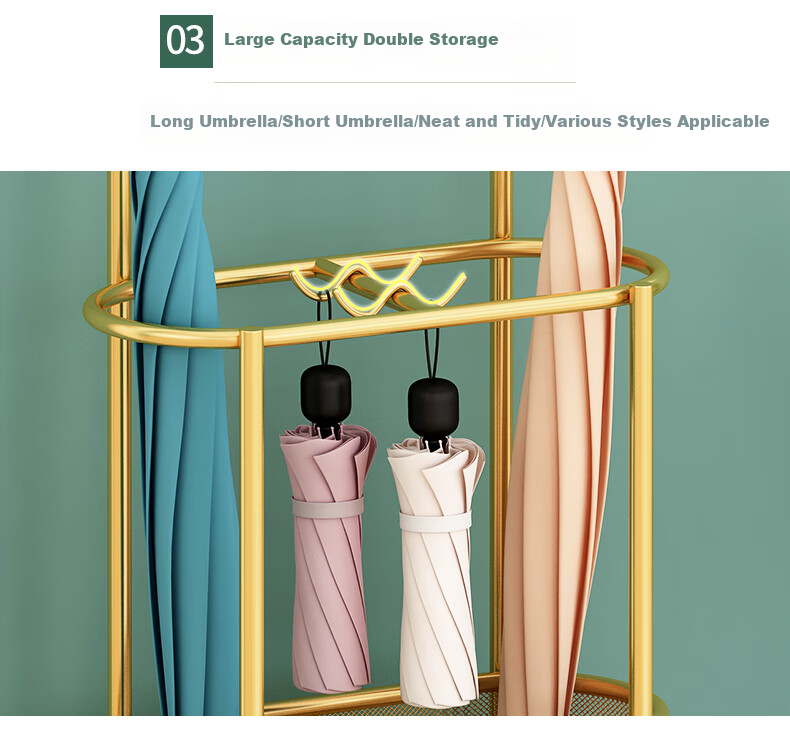 WOJIA Umbrella Stand Storage Rack for Home, Lobby, Hotel, Commercial Use, Umbrella Holder, Entrance Storage Rack, Umbrella Organizer, Black 8