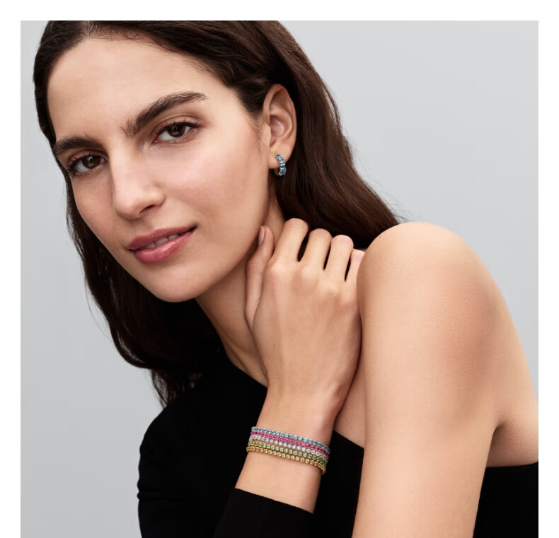 Pandora Constant Light Blue Tennis Bracelet, 3 Colors Available, Shiny And Delicate, Stackable, Birthday Gift for Girlfriend 2
