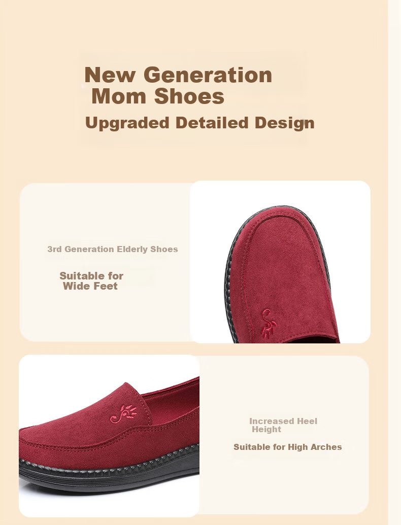 Ankang Old Beijing Cloth Shoes for Women, Spring And Autumn Soft-Soled Mom Shoes, Slip-On Flat Grandma Shoes, A9013, Black, Size 38 3
