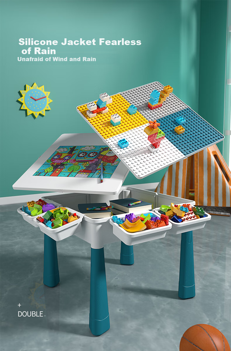 Xingyayoupin Building Block Table with Large Particles, Educational Toy for Boys And Girls, Assembly Puzzle Dining Table, Birthday Gift for Ages 1-3 7