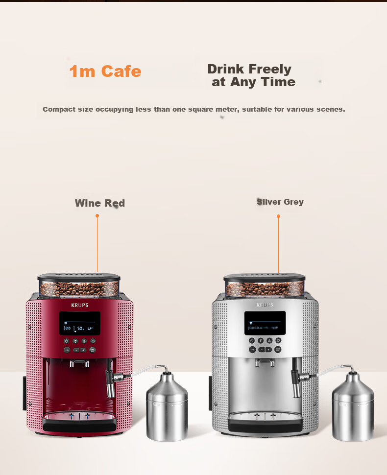 Krups German Coffee Machine for Home/office Use, Fully Automatic Espresso Maker with Built-In Grinder, European Import EA815E80 (Silver) 10