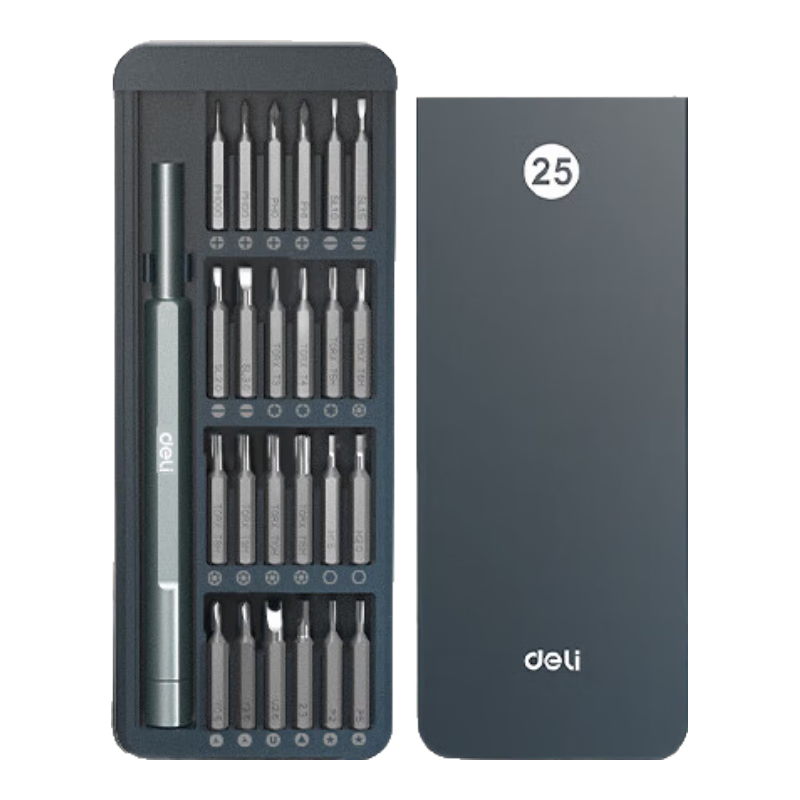 Deli Precision Screwdriver Set Flathead Phillips Eyeglass Watch Repair Tool 25 Pieces DL241025