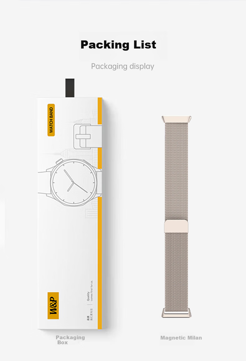 W&P Compatible with Huawei Fit 5 Strap, Milanese Loop for Huawei Watch Fit 5/4/3/4 Pro, New Metal Magnetic Stainless Steel Breathable Watch Band, WP · Starlight Color 16