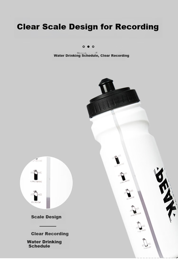PEAK Bicycle Cycling Water Bottle, Outdoor Sports Water Bottle, Running And Hiking Portable Leak-Proof Squeeze Bottle, White Water Bottle 7