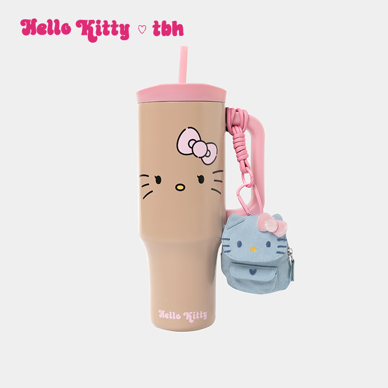 Tbh Sanrio Hello Kitty Jumbo Stainless Steel Insulated Straw Cup Black Kitty