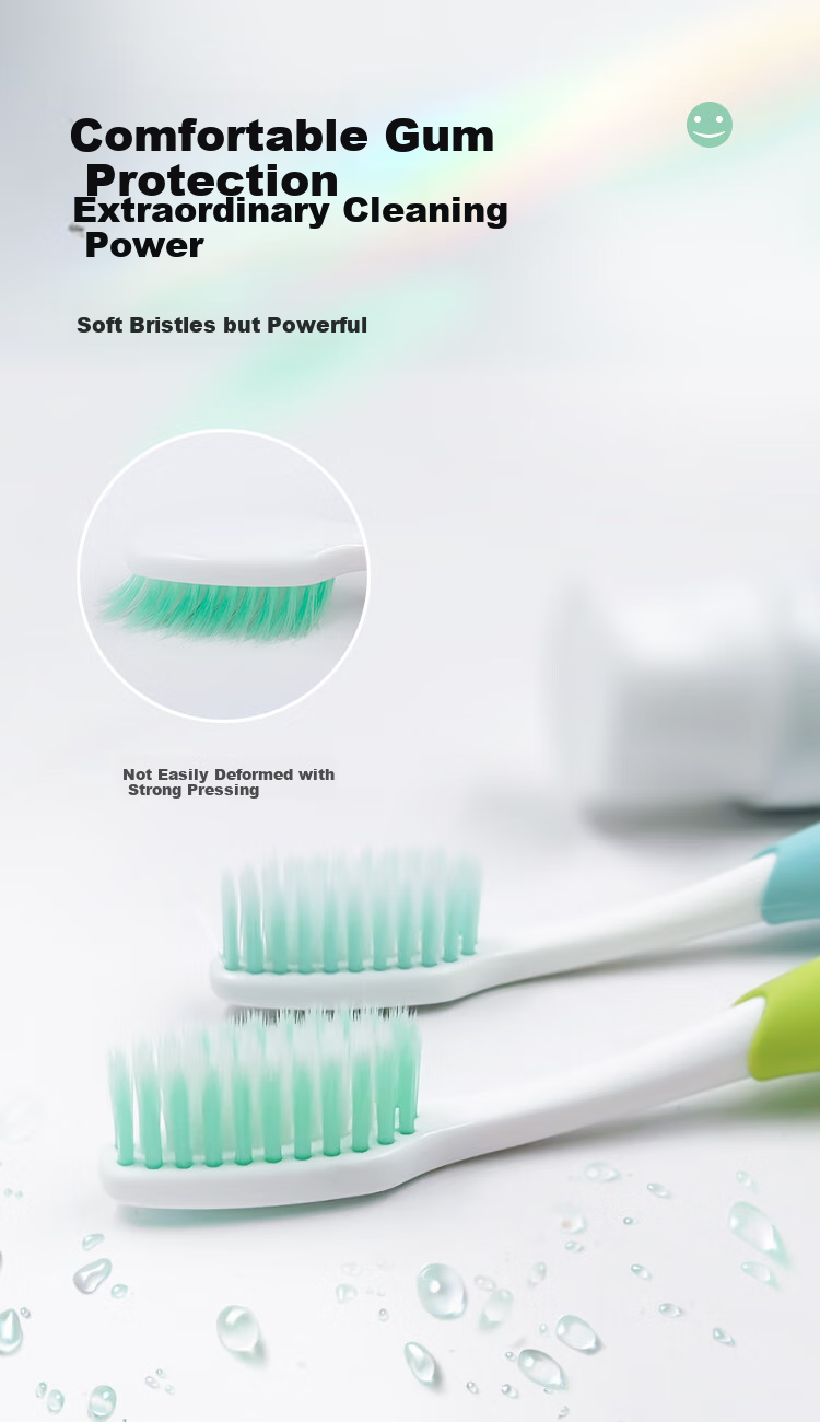 Kejiekejing Adult Fine Bristle Gum Care Toothbrush, Deep Cleaning between Teeth, Protects Oral Health, 4-Pack Family Sharing Recommended 2
