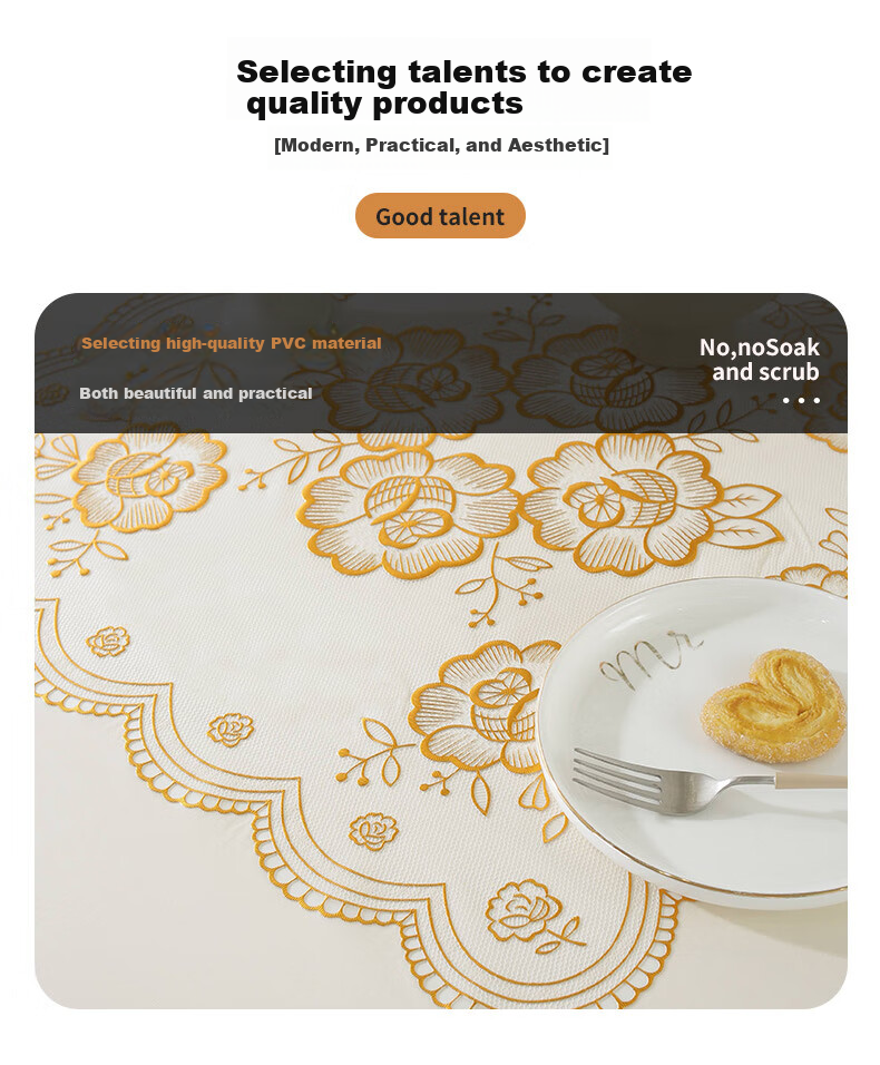 Jingxun Waterproof And Oil-Proof Rectangular Tablecloth, Washable, for Dining Table And Coffee Table, Living Room Table Cover, 90*140cm 6