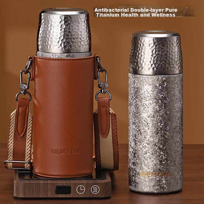 BEMEGA Pure Titanium Insulated Mug for Women And Men, Stylish 2025 New Model Sold by JD, Titanium Cup with Tea Infuser And Water Separatio