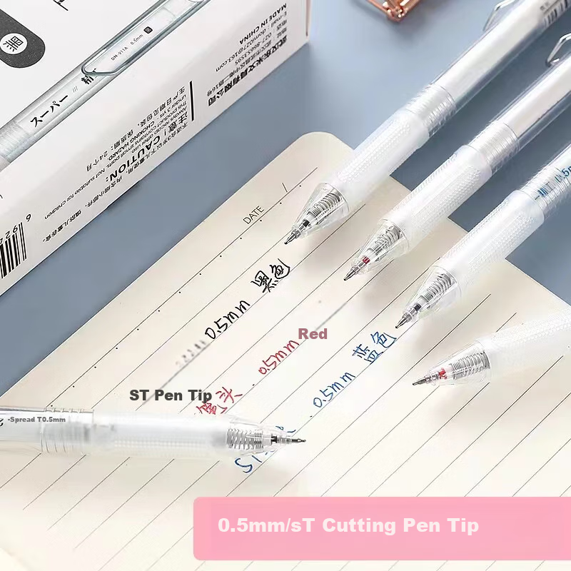 Dongmi Gel Pen, Signature Pen, Water-Based Ink, 0.5mm ST Tip, Retractable, Quick-Drying, for Exam Practice, Students, Office Use, Elementary to High School Exams, Postgraduate Entrance Exam Preparation, Essential Blue Color, 3 Pens DM911A 7