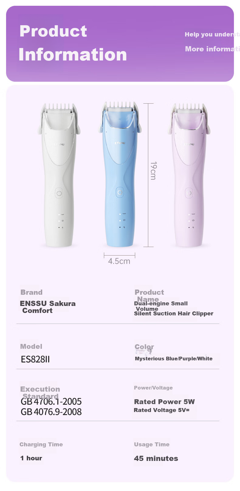 Enssu Baby Hair Clipper with Automatic Hair Suction, Quiet Operation, Electric Trimmer for Children And Toddlers 13