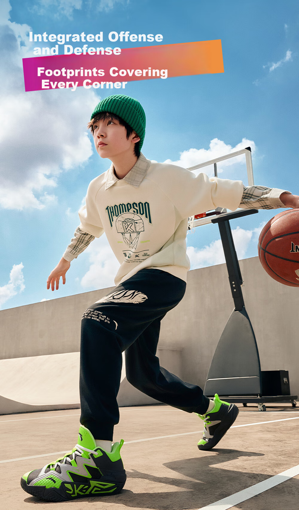 ANTA Children's Sports Shoes for Boys, Big Kids' Size 25, Autumn And Winter Professional Performance Durable Cement Basketball Shoes A12541103 13