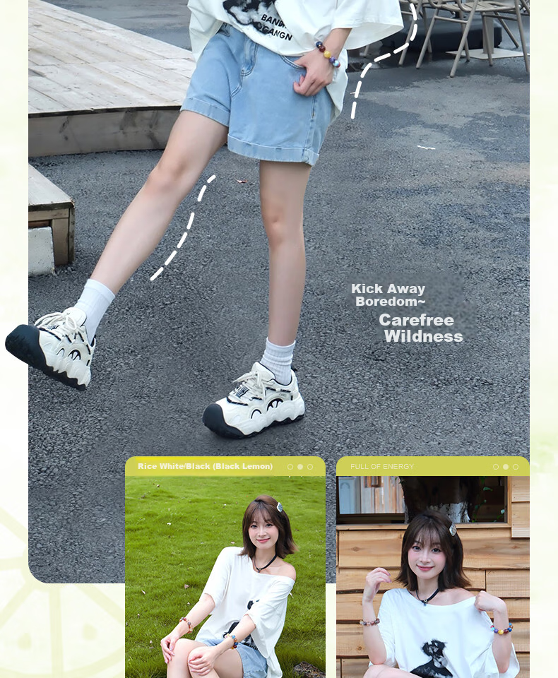 CAMEL [Dilireba's Same Style] Neng Meng Chou Meng Women's Sneakers Casual Sports Shoes L25A202062 Beige/gray 38 19