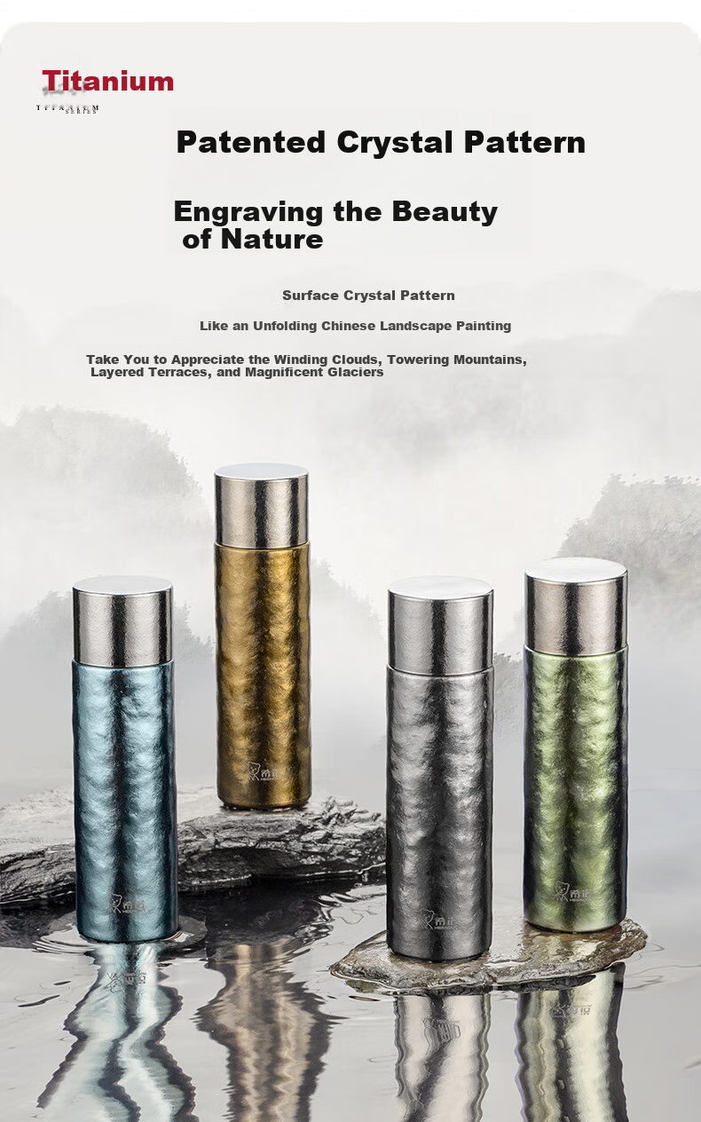 Heenoor Pure Titanium Insulated Mug for Men, High-End Tea Steeping Cup, Car Water Bottle, Tea Infuser Cup, Mid-Autumn Festival Gift XN-T380 7