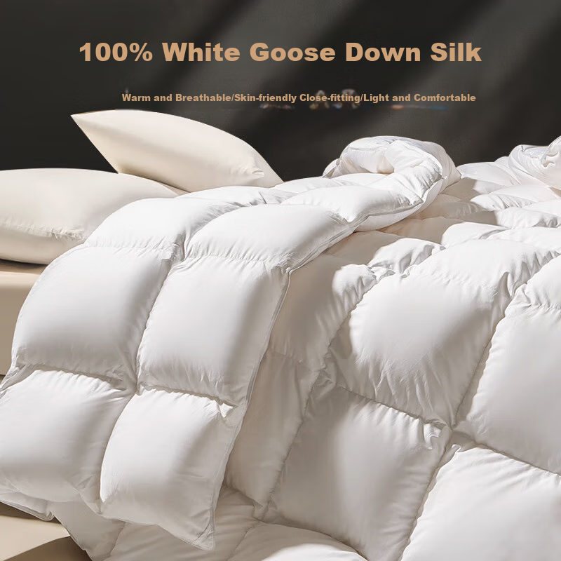 Wuyinliangpin 100% White Goose Down Comforter, Feather And down Duvet Winter Quilt Approximately 8 Jin [Filling 2800g] 200*230cm White