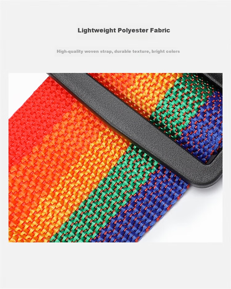 GOLF One-Piece Packing Strap with Luggage Lock, Travel Packing Cubes with Suitcase Security Strap, Red Pink Gree 7