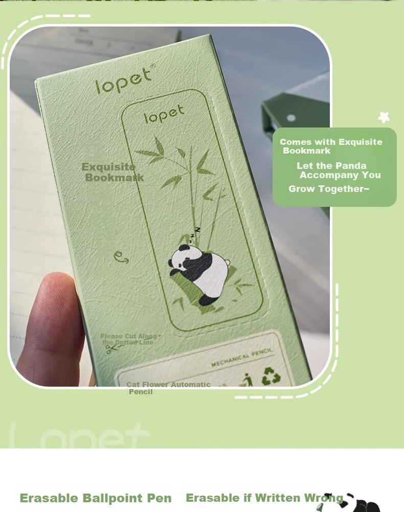 LOPET Panda Flower Automatic Pencil, Elementary School Student Hand Protector, High-Tech Ultra-Soft Grip, Writing Without Fatigue, 0.5mm Buffer, Anti-Breaking Lead, Drawing Pencil LT-7026 9