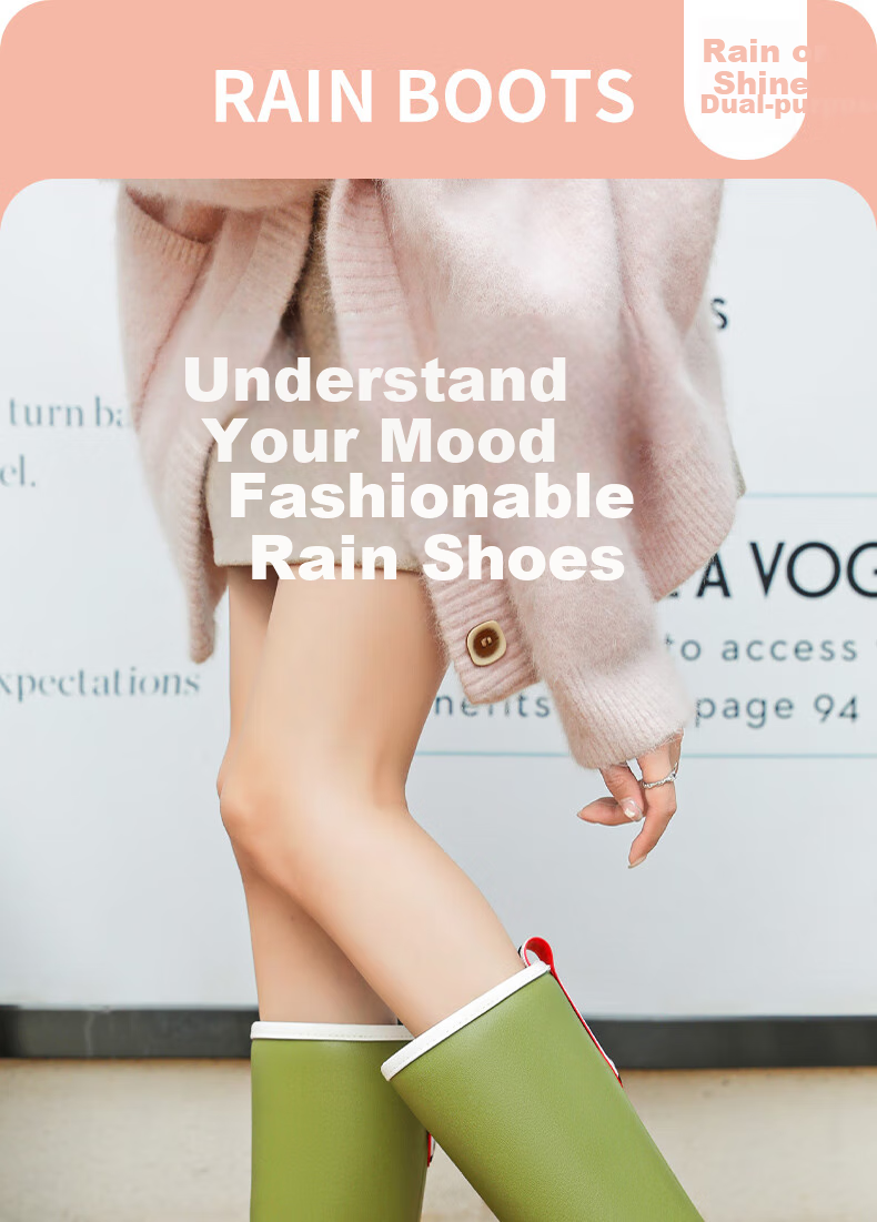 Lanoudun Women's Rain Boots, for Beach Combing And Outdoor Activities, Waterproof Comfortable Rubber Shoes, Durable High-Top Water Shoes YX1026 Size 38 1