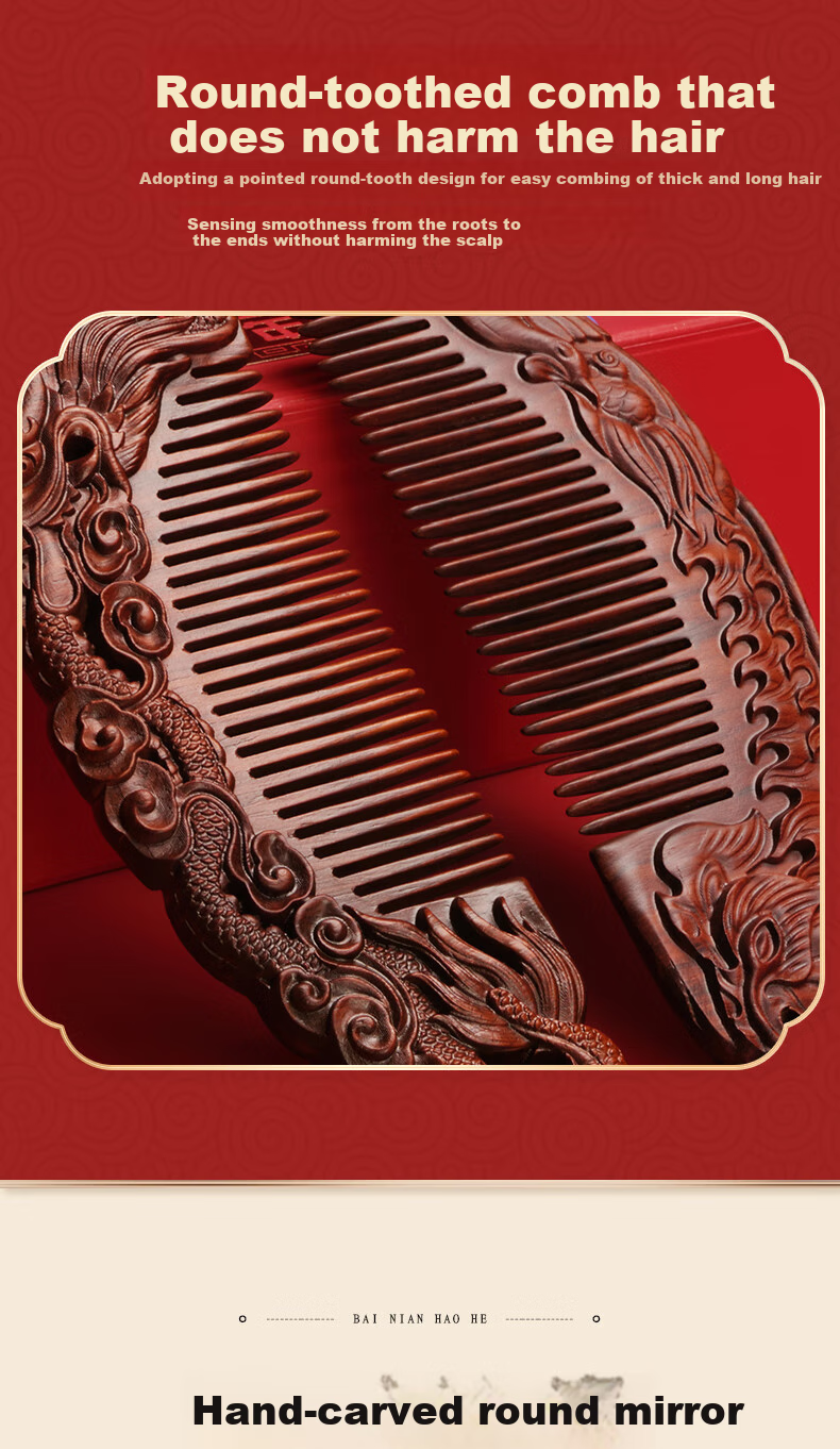 Chaojun Natural White Buffalo Horn Comb Wedding Gift for Bride, Groom, High-End Practical Present for Best Friend, Girlfriend, Wife, Dowry, Wedding Companion, Elegant And Classy New Marriage Gift Box 6
