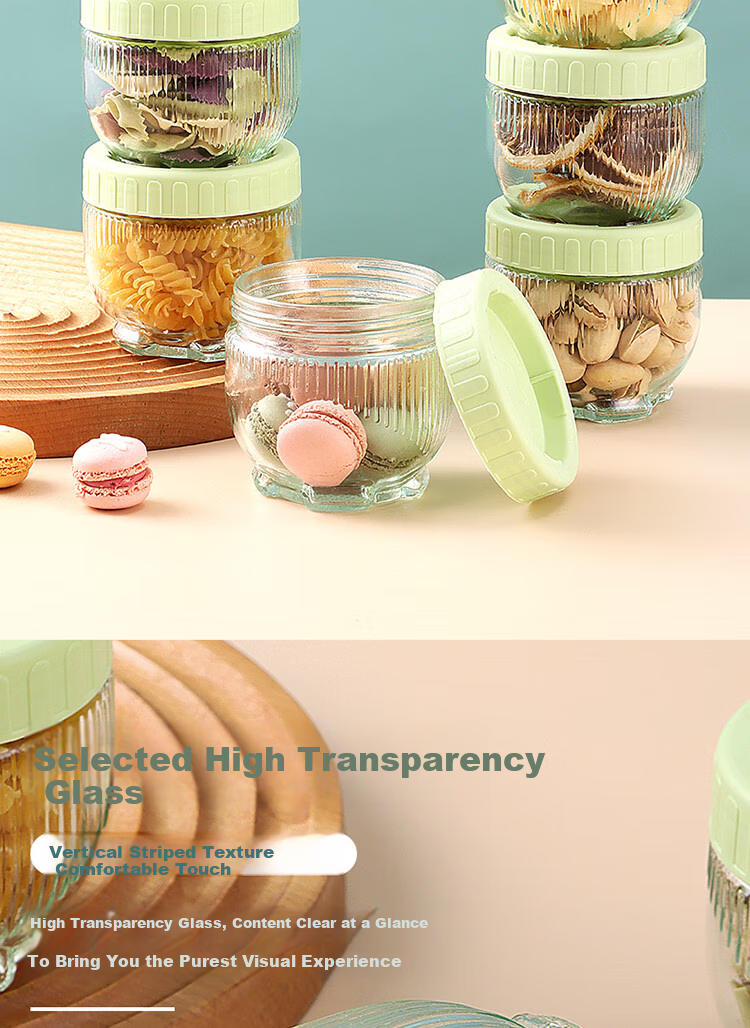 Baijie Airtight Glass Storage Jars with Cat Paw Design, Moisture-Proof Honey Jam Bottles, Tea Leaf Containers, 250ml, Pack of 6 5