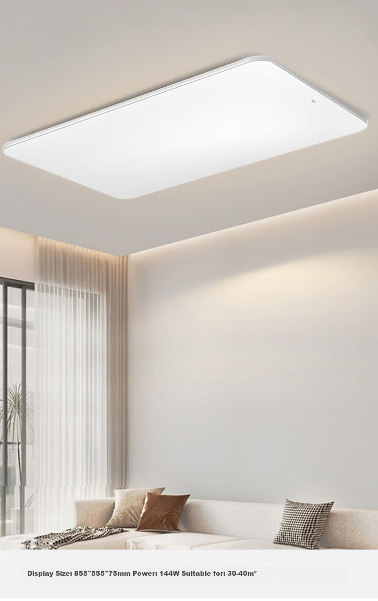 Foshanzhaoming Living Room LED Ceiling Light, Antibacterial And Formaldehyde-Removing, High Color Rendering 95 Eye-Protection Lighting Fixture, 144W Smart Thin Silver 5