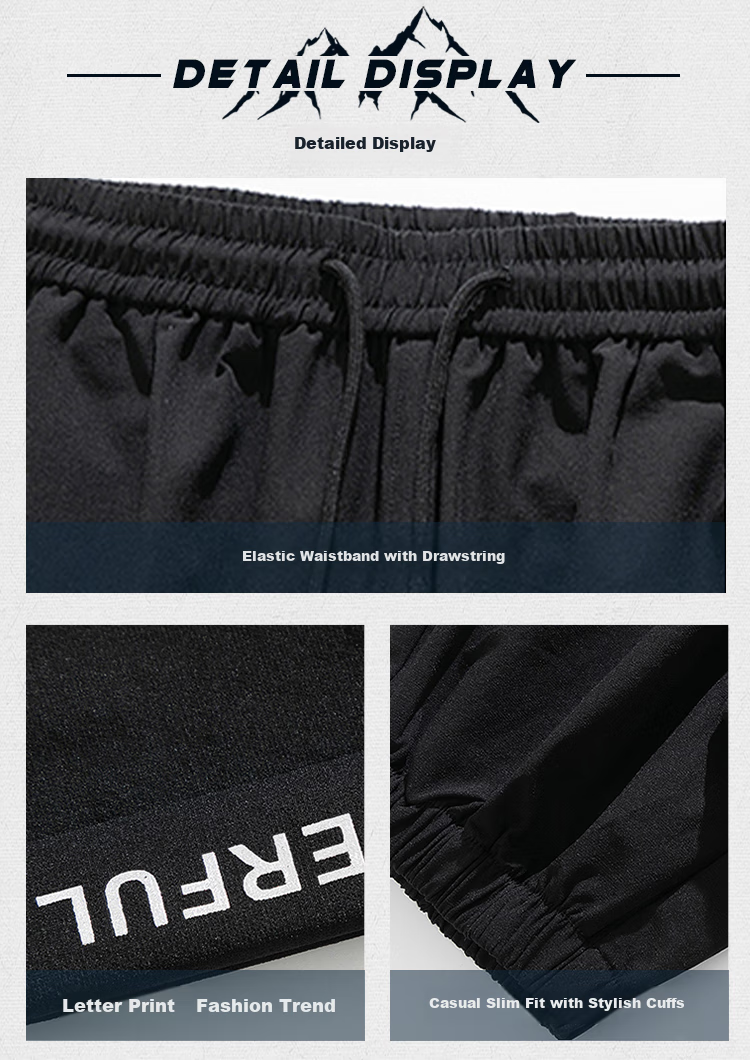 Dingfengbaoluo American-Style Casual Joggers for Men, Summer Loose Fit Retro Oversized Sports Trendy Versatile Long Pants QF93 Gray XL 5