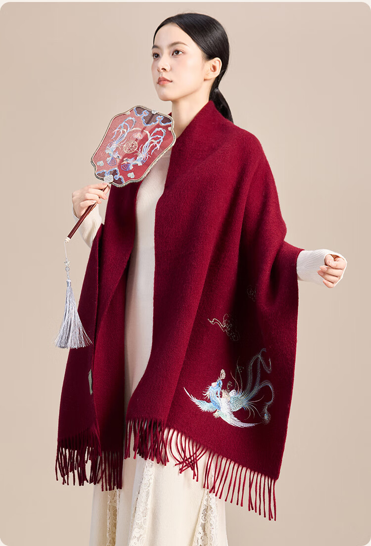 JIUMU Pure Wool Scarf for Women Elegant Warm Shawl Large Wrap Gift Box Mother's Day Birthday Present 21
