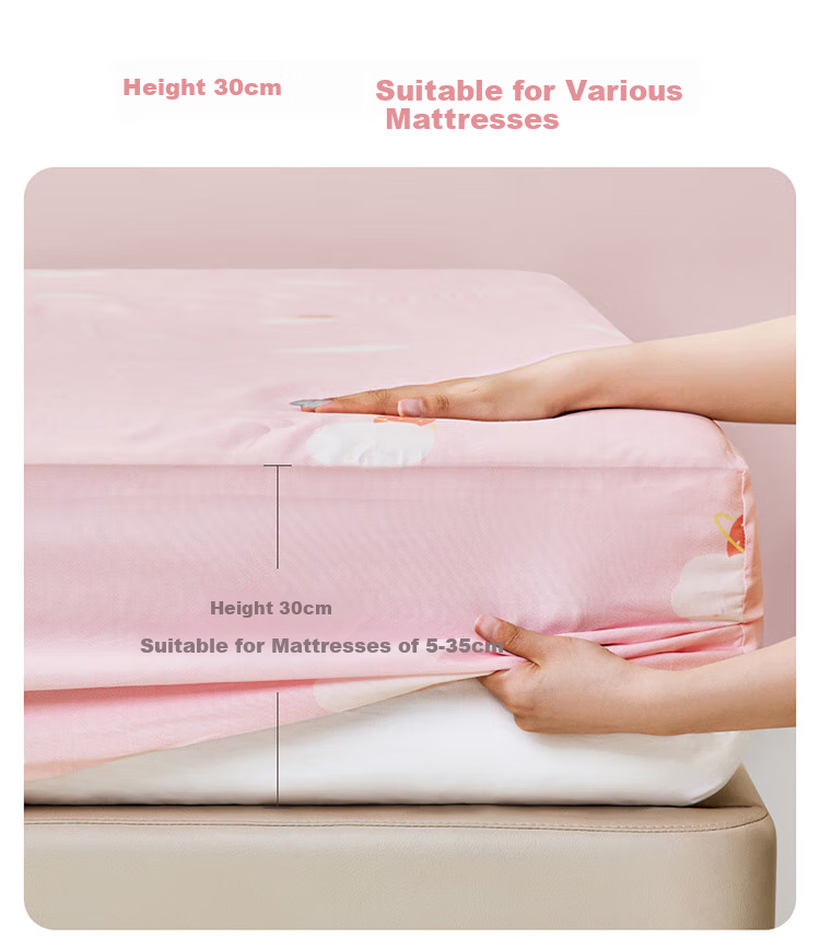 Luolaikids Pure Cotton Fitted Sheet, Class A 100% Cotton Bed Cover for Girls, Rabbit Year Limited Editio 5