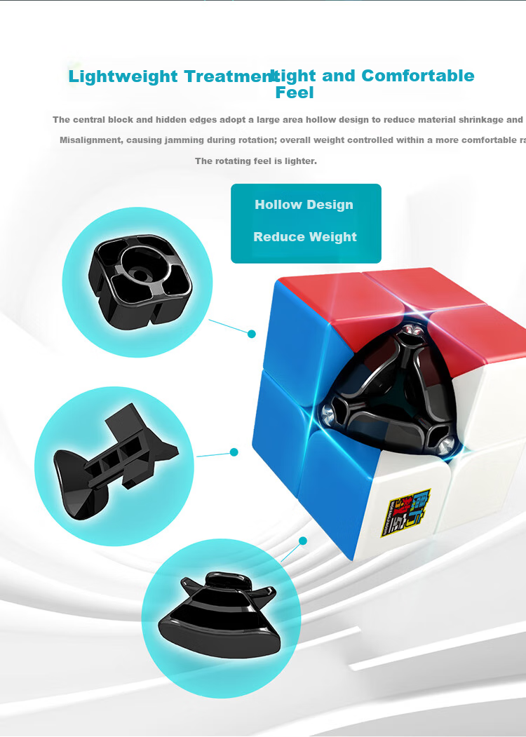 Moyuwenhua Second-Order Magic Cube, Smooth Competition-Grade Solid Color 2x2 Speed Cube for Beginners, Boys And Girls Early Educatio 6