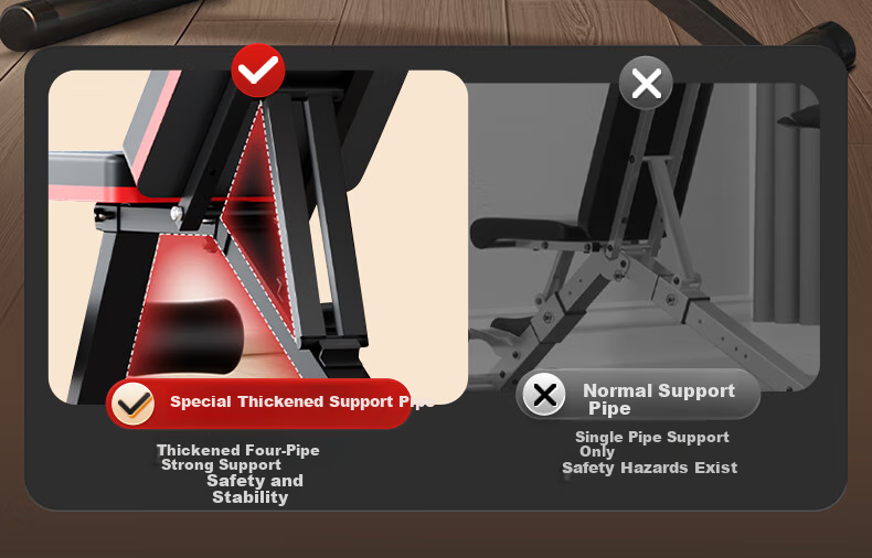 XTEP Dumbbell Bench, Bench Press Chair for Men, Sit-Up Assist Frame, Fully Foldable, Home Fitness Training, Multifunctional Equipment for Abdominal Muscles 10