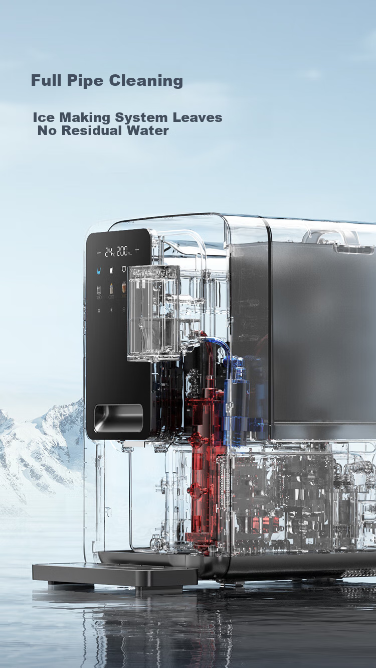 Unities Uwater M5 Ice Cube Countertop Water Dispenser, Instant Heating Home Use Bottle Warmer, Material Direct Drinking Machine, Ice Maker, Pipeline Machine, Water Dispenser, Deep Space Gray 20