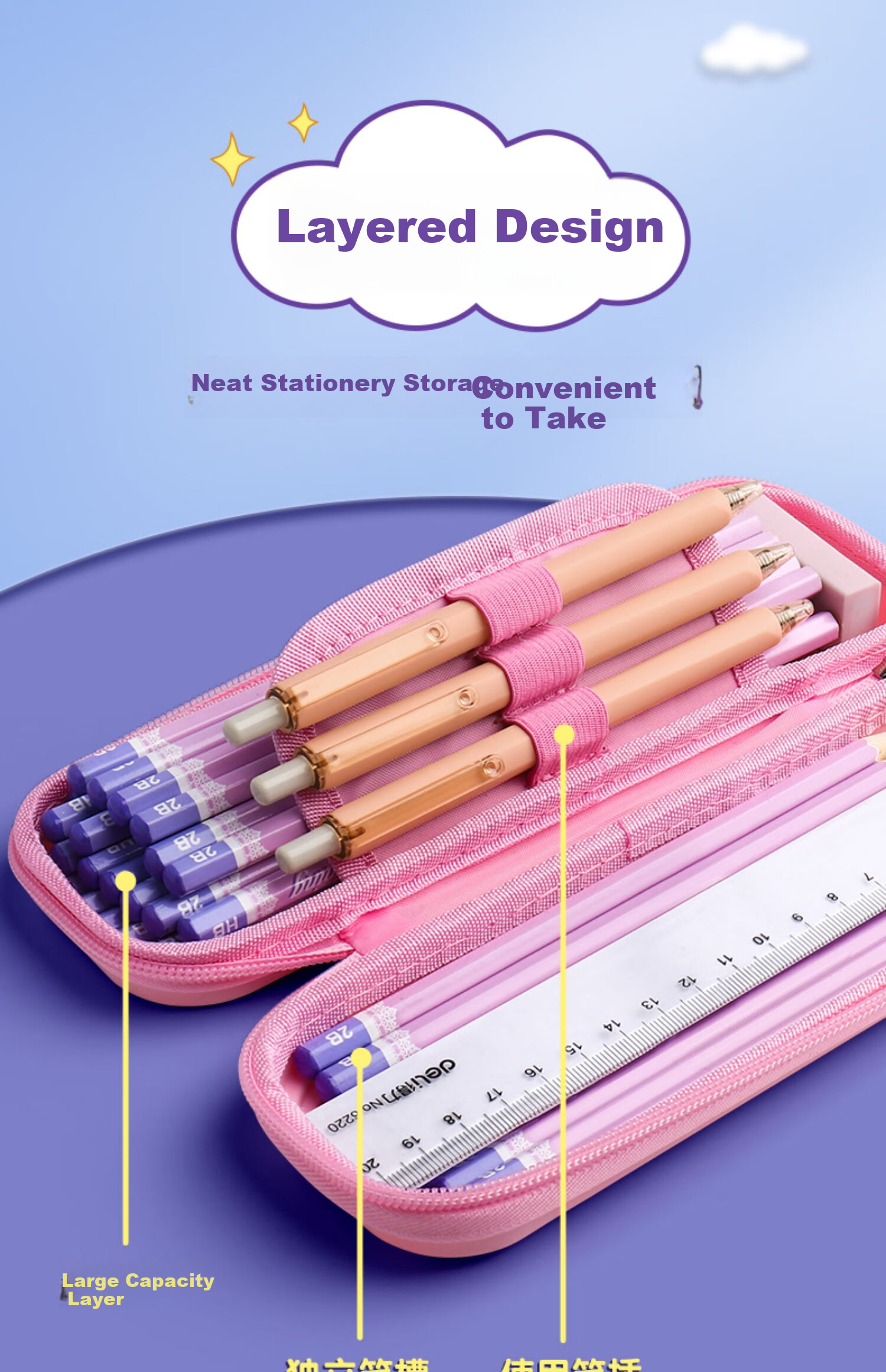 [Lowest Price Online] Shuxing Cartoon Pencil Case for Boys, Waterproof PP Stationery Pouch, Large Capacity Layered Pencil Box for First Grade Elementary School Boys, Kindergarten Pencil Case 3