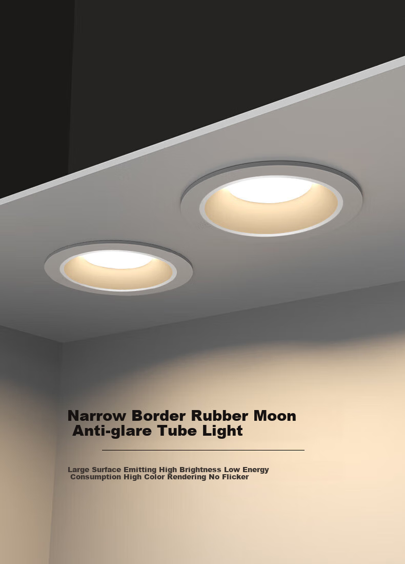 FSL Foshan Lighting LED Recessed Downlight Anti-Glare Living Room Ceiling Light 2.5 Inch 6W Tri-Color Adjustable Aperture 75mm 1