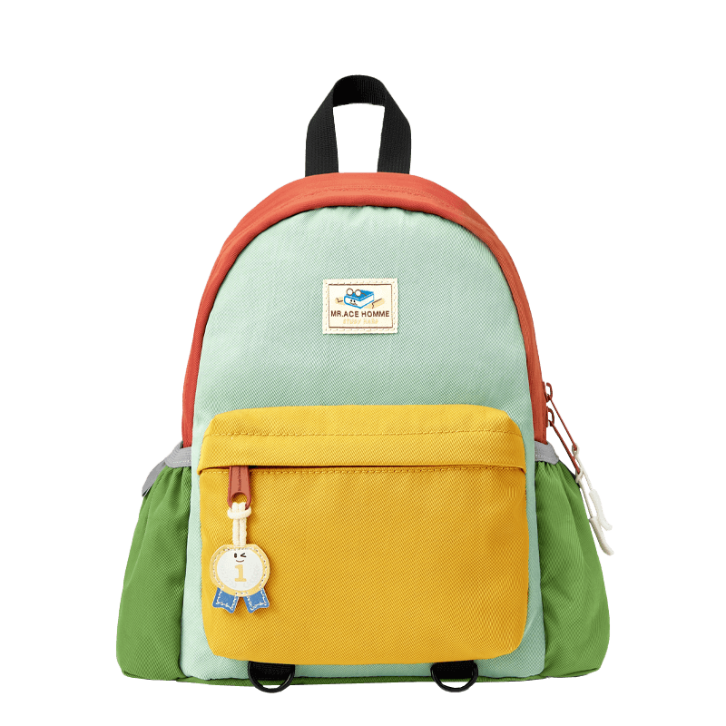 MR.ACE HOMME KIDS Outdoor Children's Backpack, Kindergarten And Elementary School Student Schoolbag, Boys' Lightweight Water-Resistant Backpack, Caramel Melon S Size