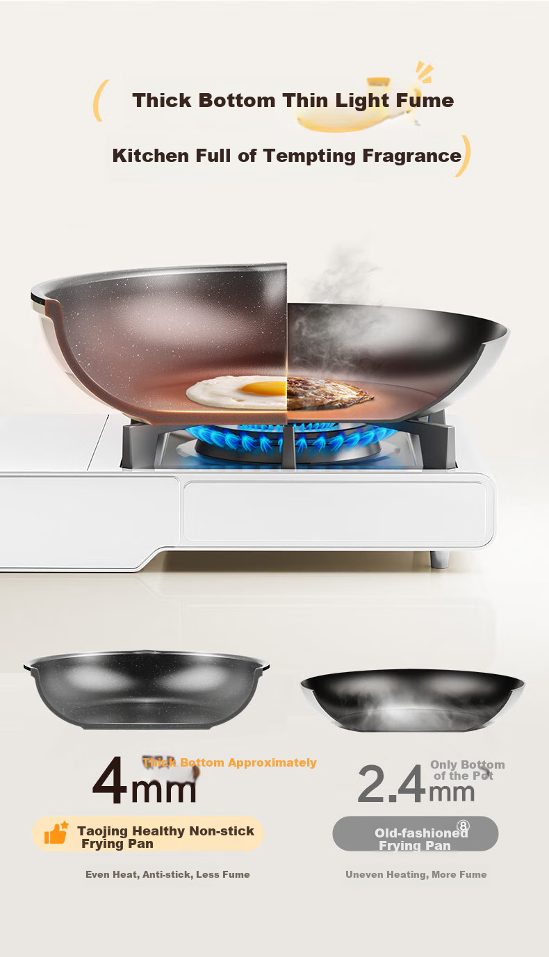 SUPOR Frying Pan, 28cm Titanium Ceramic Coating Non-Stick Oil-Absorbing Flat Bottom Pan, Steak-Friendly Easy-Clean Pan for All Stoves EJ28ATJ02-G 5