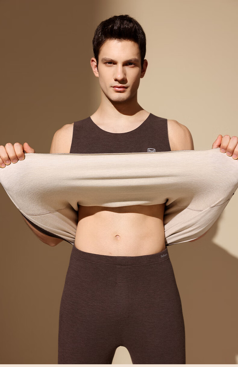 MiiOW Authentic Cashmere Thermal Vest for Men Autumn Winter Silk Heating Seamless Thickened Base Layer Underwear 2