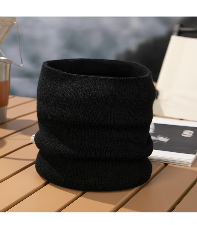 JEEP Men's Autumn Winter Knitted Hat Fleece Lined Warm Neck Warmer Thickened Woolen Beanie Ear Protection Cold Resistant Hat Black 10