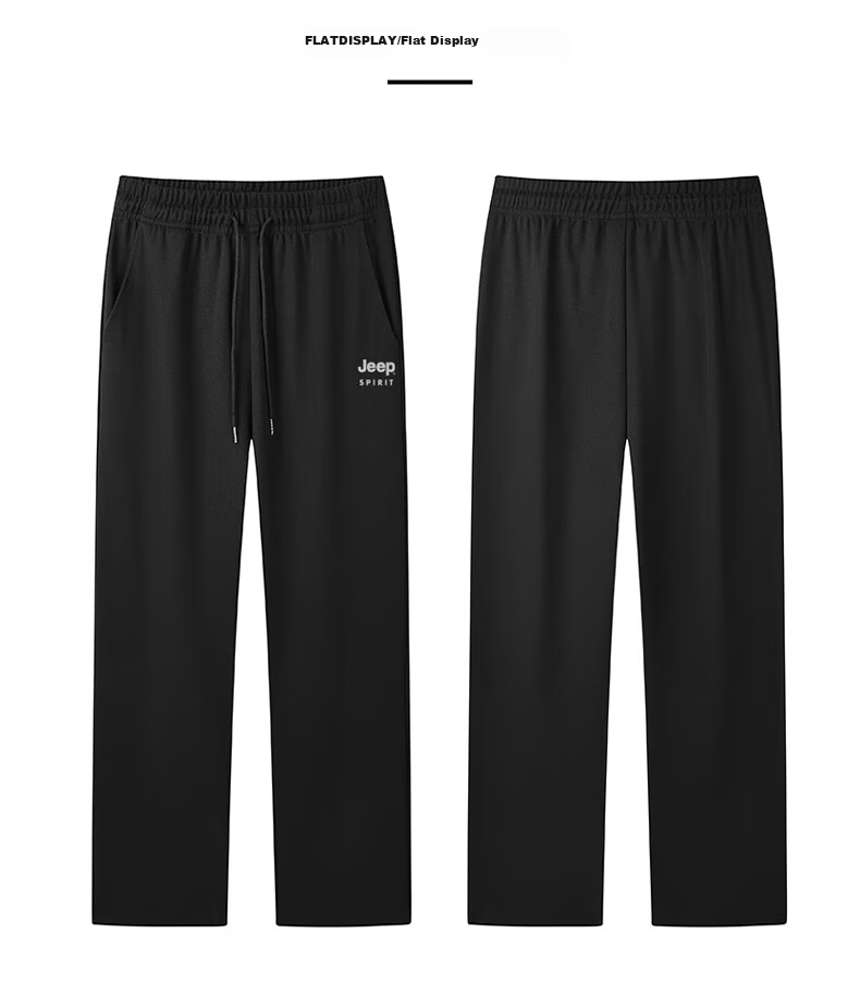 JEEP SPIRIT Men's Loose Straight-Leg Pants, Versatile Wide-Leg Trousers for Spring And Autumn, Casual Long Pants for Men, Black, Size M 9