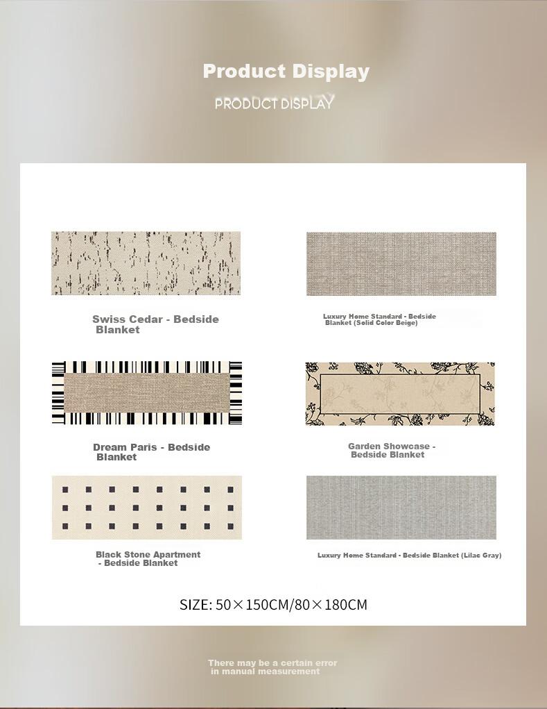 Saibosi Paris Dream Wool Bedside Rug, Bedroom Carpet, French Vintage Style Living Room High-End Bed Runner, 50x150cm 2