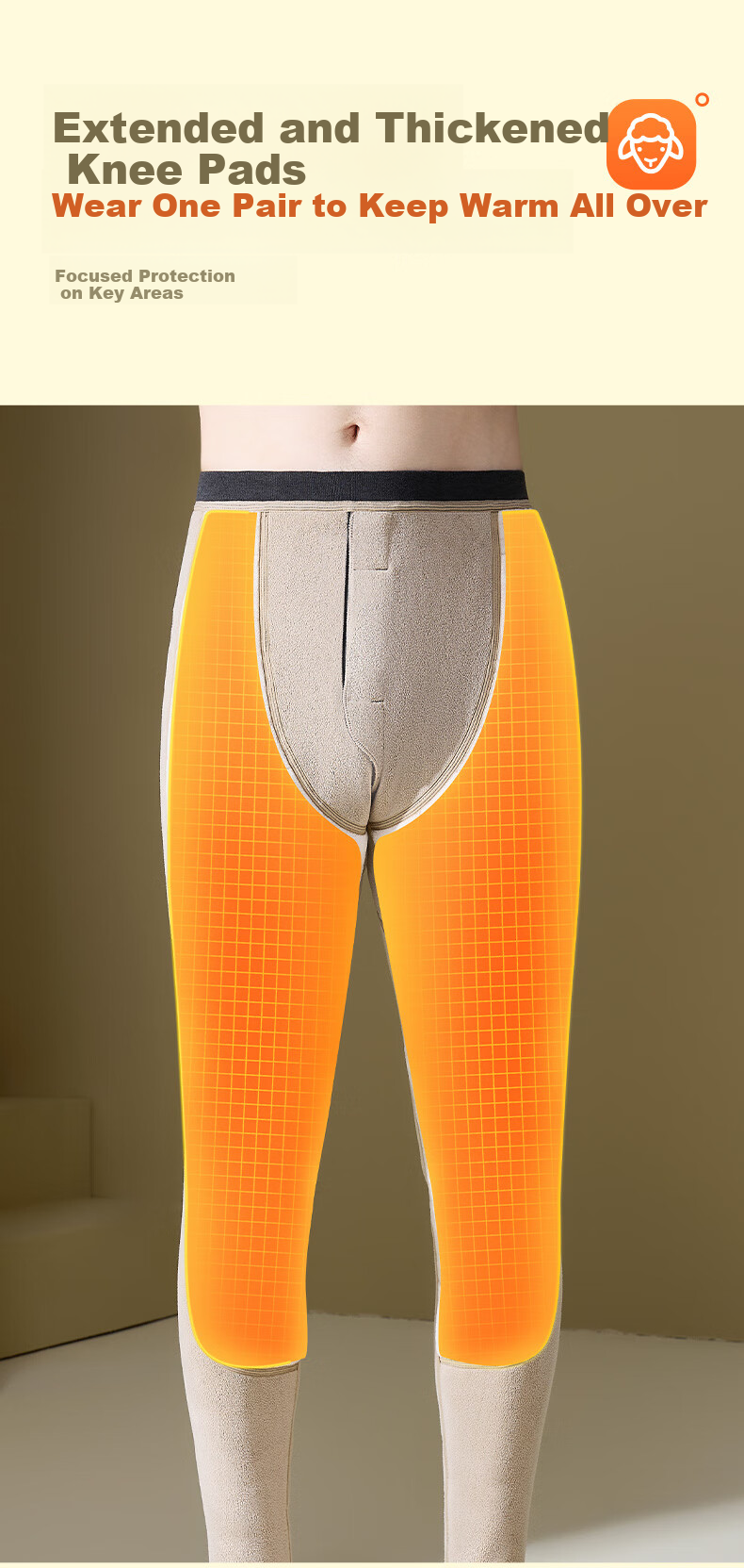 Hengyuanxiang 100% Wool Knee Pads for Men, Warm Pants with Fleece Lining, Thickened Autumn Pants, 10A Antibacterial Cotton Pants for Base Layer in Fall And Winter 8