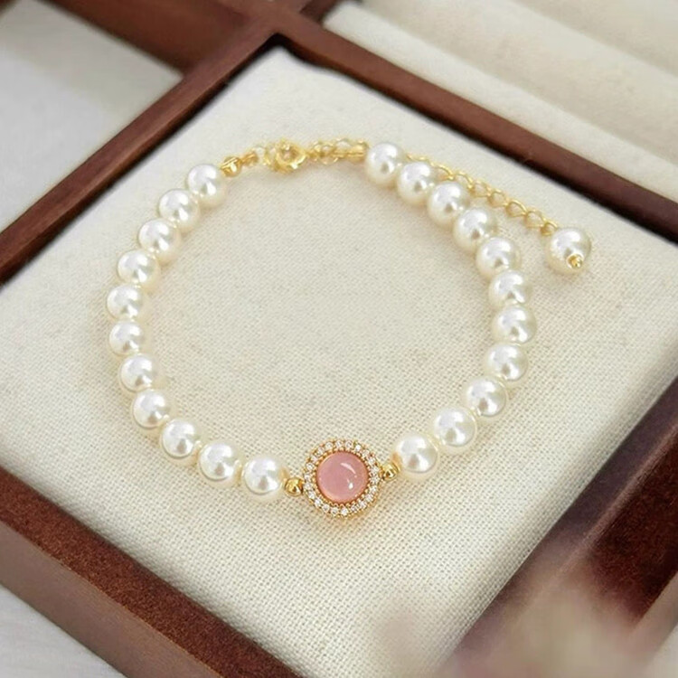 Aideyueding Freshwater Natural Pearl Bracelet for Women, 2026 New Style Pure Silver Beaded Bracelet, High-End Gift for Girlfriend Or Wife on May 20th Birthday 3