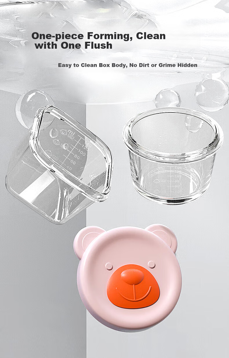 Baoshi Baby Food Storage Containers, Glass Bowls for Infants, Airtight Sealed Molds for Steaming, Cooking, Portioning And Freezing (Square + Round), Set of 2 9