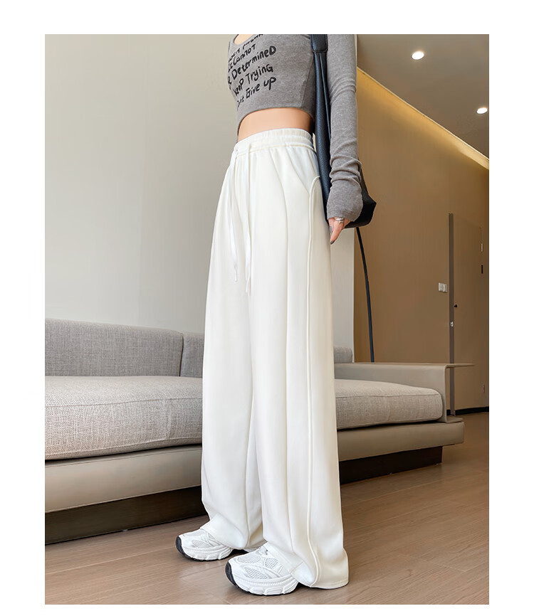 Free Style Wide-Leg Pants for Women Spring New Sports Sweatpants High Waist Slim Loose Draped Straight Casual Trousers 27